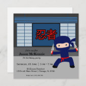 Little ninja-verjaardagsthema kaart (Voorkant / Achterkant)