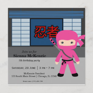 Little ninja-verjaardagsthema kaart