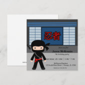Little ninja-verjaardagsthema kaart (Voorkant / Achterkant)