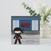 Little ninja-verjaardagsthema kaart (Staand voorkant)