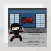 Little ninja-verjaardagsthema kaart (Voorkant / Achterkant)