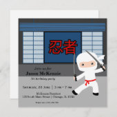 Little ninja-verjaardagsthema kaart (Voorkant / Achterkant)