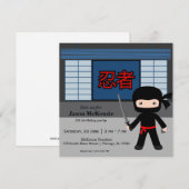 Little ninja-verjaardagsthema kaart (Voorkant / Achterkant)