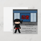 Little ninja-verjaardagsthema kaart (Voorkant / Achterkant)