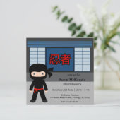 Little ninja-verjaardagsthema kaart (Staand voorkant)
