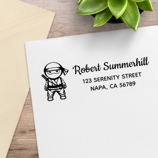 Little Ninja Warrior Address Rubberstempel