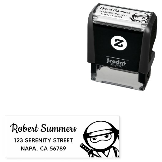 Little Ninja Warrior Address Zelfinktende Stempel (In situ)