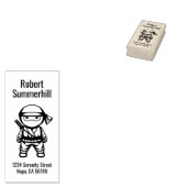 Little Ninja Warrior Adres Rubberstempel (Gestempeld)