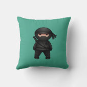 Little Ninja Warrior on Green Kussen (Achterkant)