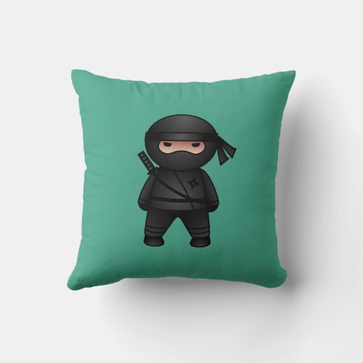 Little Ninja Warrior on Green Kussen (Achterkant)