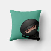 Little Ninja Warrior on Green Kussen (Achterkant)