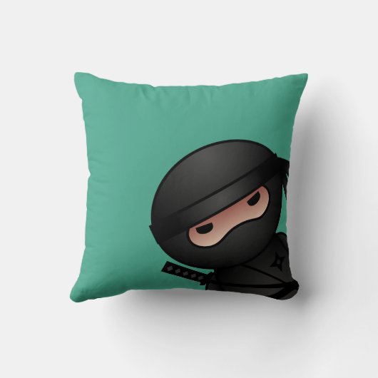 Little Ninja Warrior on Green Kussen (Achterkant)