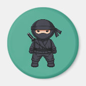 Little Ninja Warrior on Green Magneet (Voorkant)