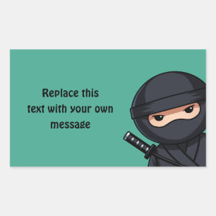 Little Ninja Warrior on Green Rechthoekige Sticker