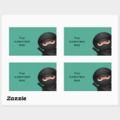 Little Ninja Warrior on Green Rechthoekige Sticker (Vel)