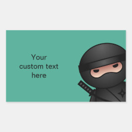 Little Ninja Warrior on Green Rechthoekige Sticker