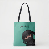 Little Ninja Warrior on Green Tote Bag (Voorkant)
