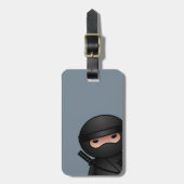 Little Ninja Warrior on Grey Bagagelabel (Voorkant verticaal)