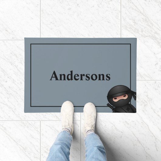 Little Ninja Warrior on Grey Deurmat (Binnen)