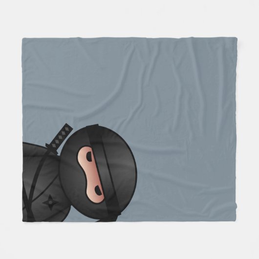 Little Ninja Warrior on Grey Fleece Deken (Voorkant (Horizontaal))