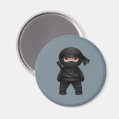 Little Ninja Warrior on Grey Magneet (Voorkant / Achterkant)