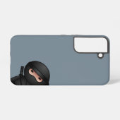 Little Ninja Warrior on Grey Samsung Galaxy Hoesje (Achterkant horizontaal)