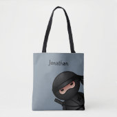 Little Ninja Warrior on Grey Tote Bag (Voorkant)