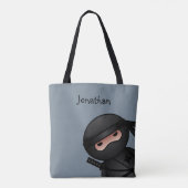 Little Ninja Warrior on Grey Tote Bag (Achterkant)