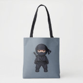 Little Ninja Warrior on Grey Tote Bag (Voorkant)
