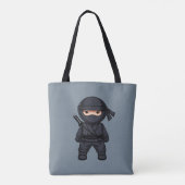 Little Ninja Warrior on Grey Tote Bag (Achterkant)
