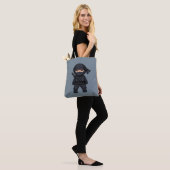 Little Ninja Warrior on Grey Tote Bag (Op model)