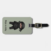 Little Ninja Warrior on Sage Green Bagagelabel (Voorkant horizontaal)