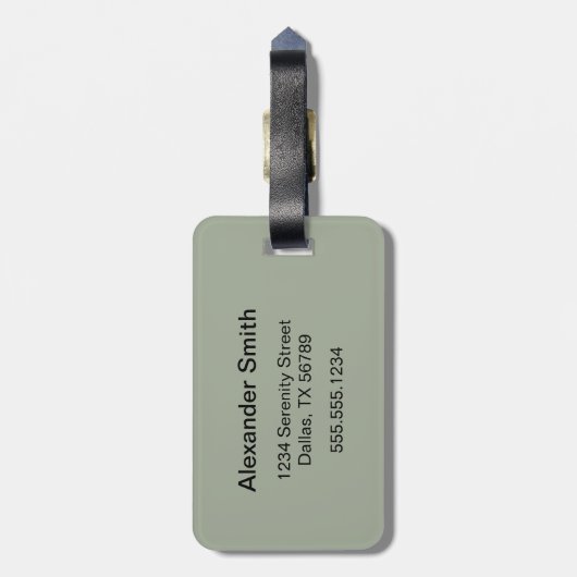 Little Ninja Warrior on Sage Green Bagagelabel (Achterkant verticaal)