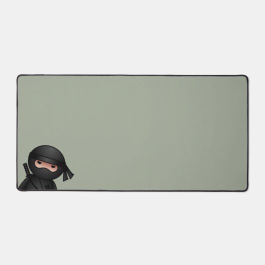 Little Ninja Warrior on Sage Green Bureaumat (Voorkant)