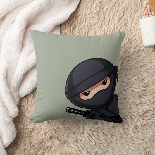 Little Ninja Warrior on Sage Green Kussen (Deken)
