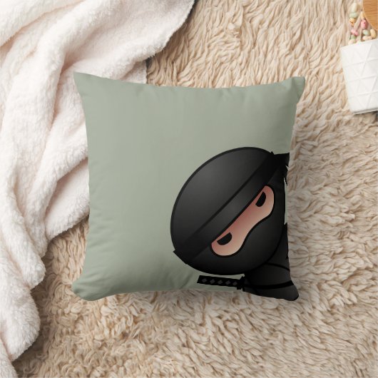 Little Ninja Warrior on Sage Green Kussen (Deken)