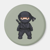 Little Ninja Warrior on Sage Green Magneet (Voorkant)