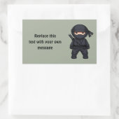 Little Ninja Warrior on Sage Green Rechthoekige Sticker (Tas)