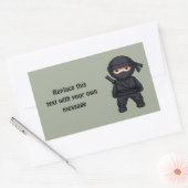 Little Ninja Warrior on Sage Green Rechthoekige Sticker (Envelop)