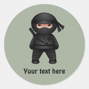 Little Ninja Warrior on Sage Green Ronde Sticker