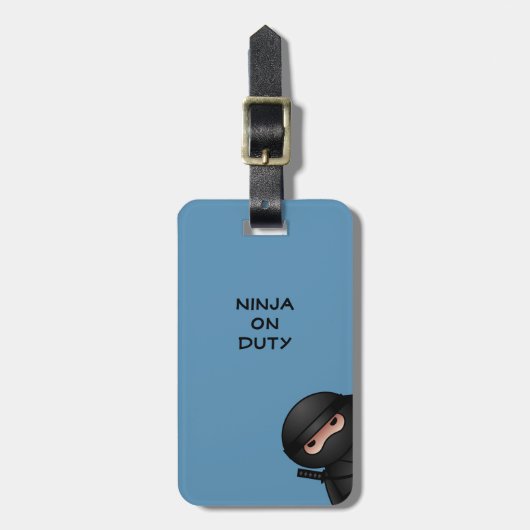 Little Ninja Warrior op Blue Bagagelabel (Voorkant verticaal)