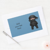 Little Ninja Warrior op Blue Rechthoekige Sticker (Envelop)