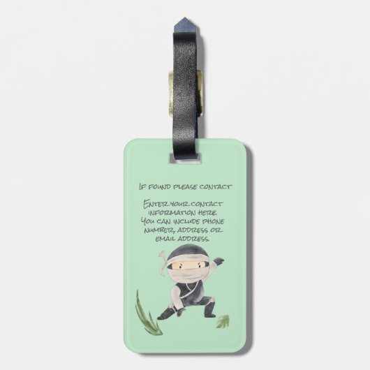 Little Ninja Warrior - Voeg aangepaste naam toe vo Bagagelabel (Achterkant verticaal)