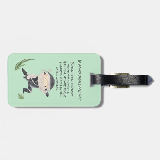 Little Ninja Warrior - Voeg aangepaste naam toe vo Bagagelabel (Achterkant horizontaal)