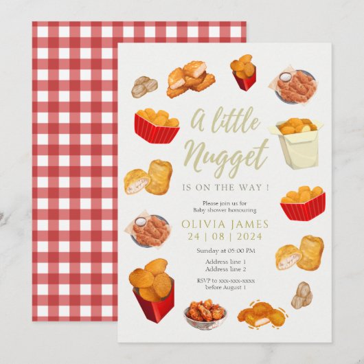 Little nugget baby shower kaart (Voorkant / Achterkant)