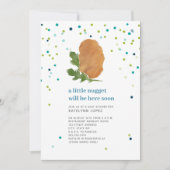 Little Nugget Chicken Nugget Blue Boy Baby shower Kaart (Voorkant)