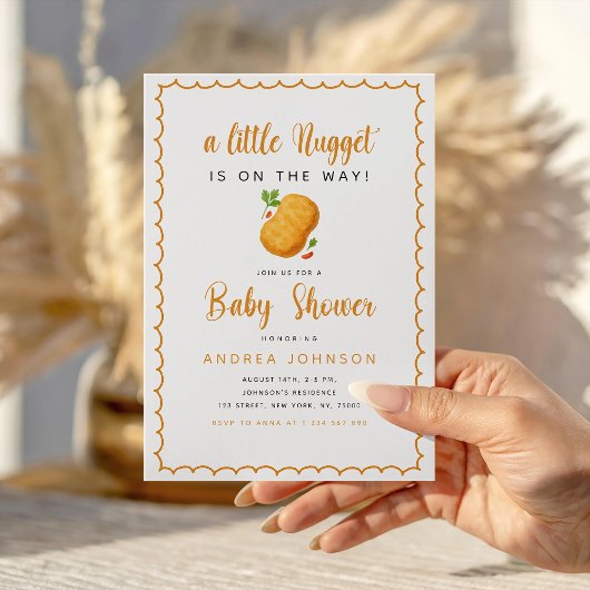 Little Nugget Food Theme Grappig Baby shower Kaart