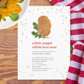 Little Nugget Red Neutral Chicken Baby shower Invi Kaart