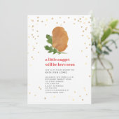 Little Nugget Red Neutral Chicken Baby shower Invi Kaart (Staand voorkant)