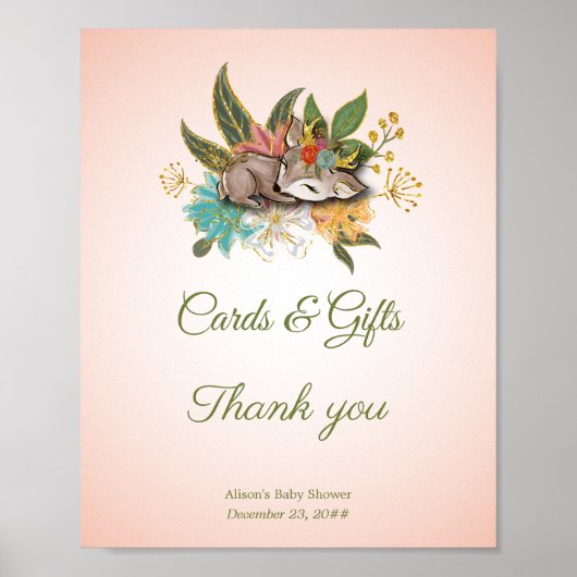 Little Oh Baby Deer Magic Forest Woodland Animals Poster (Voorkant)